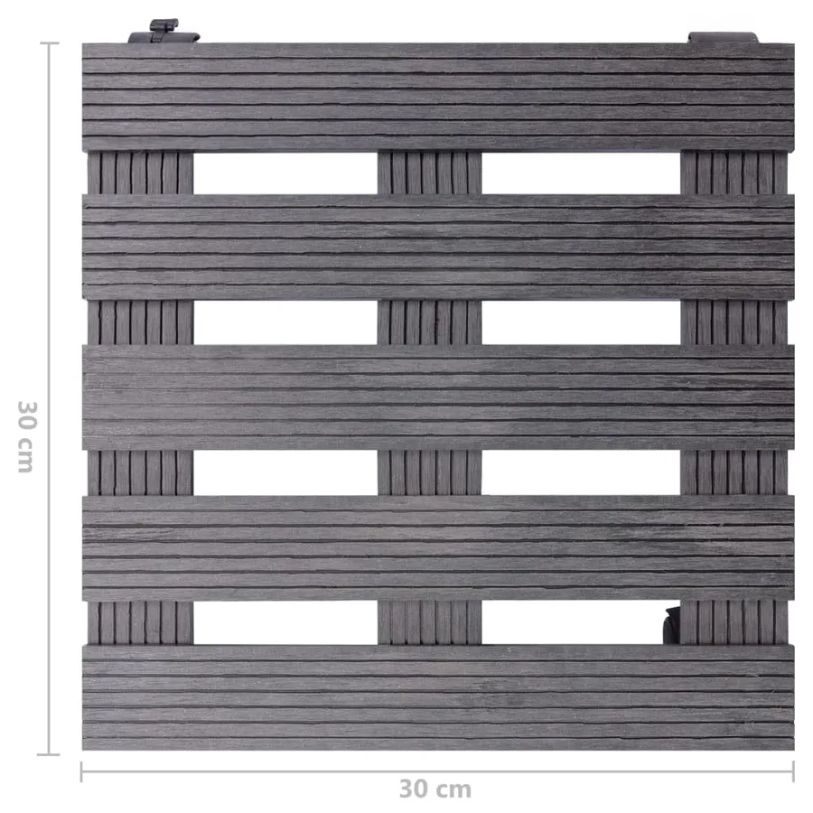 Chariots à plantes 4 pcs Gris 30x30x7,5 cm WPC - 6