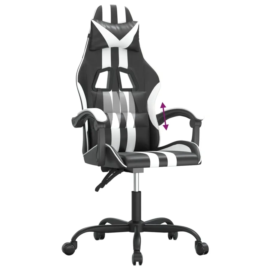 Chaise de jeu Noir et blanc Similicuir - 7