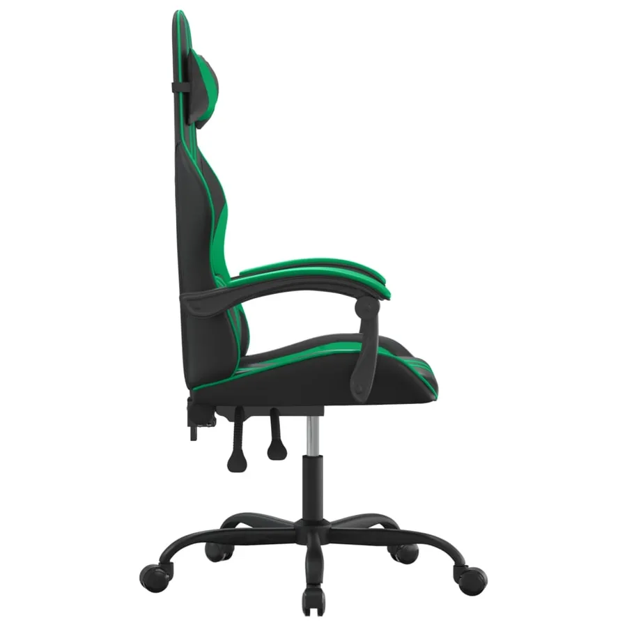 Chaise de jeu Noir et vert Similicuir - 4