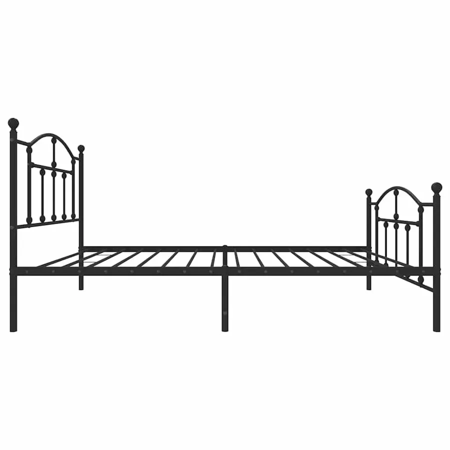 Cadre de lit métal sans matelas avec pied de lit noir 100x190cm - 7