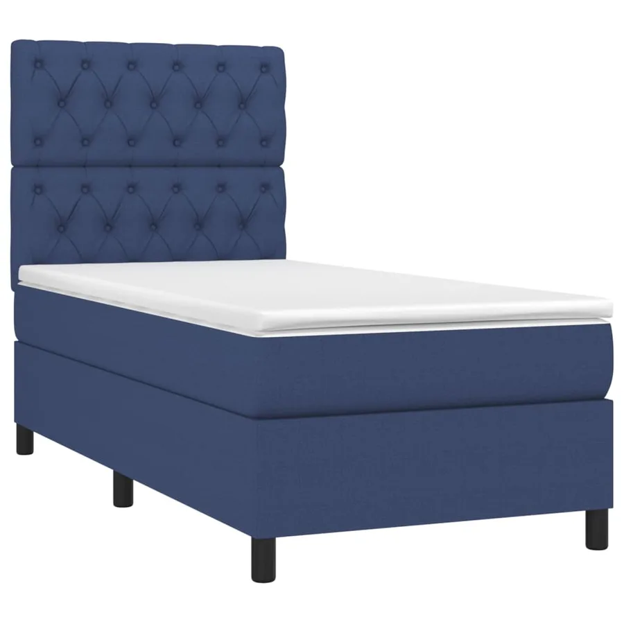 Sommier à lattes de lit avec matelas Bleu 80x200 cm Tissu - 3