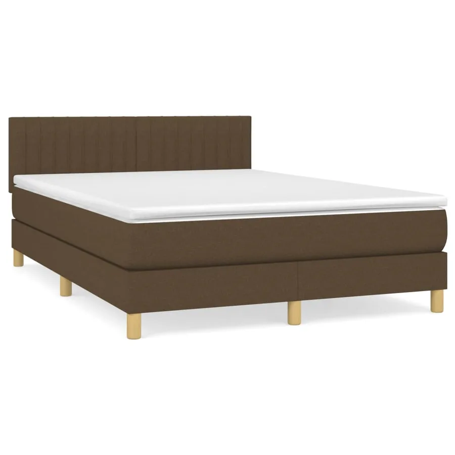 Sommier à lattes de lit avec matelas Marron foncé 140x190 cm - 2