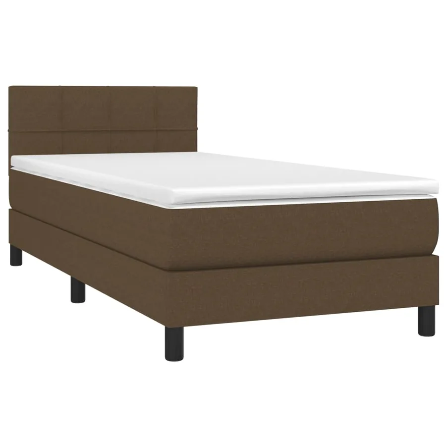 Sommier à lattes de lit avec matelas Marron foncé 90x190 cm - 3