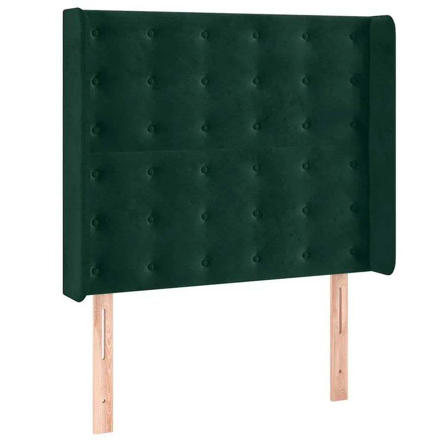 Sommier à lattes de lit matelas et LED Vert foncé 100x200 cm - 7