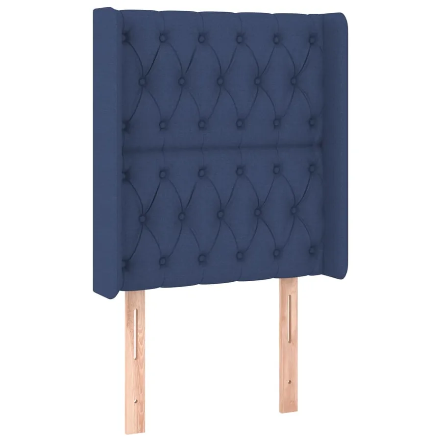 Sommier à lattes de lit matelas et LED Bleu 80x200cm Tissu - 7