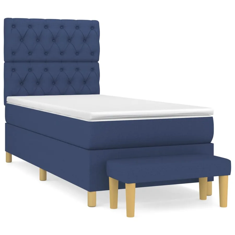 Sommier à lattes de lit avec matelas Bleu 80x200 cm Tissu - 2