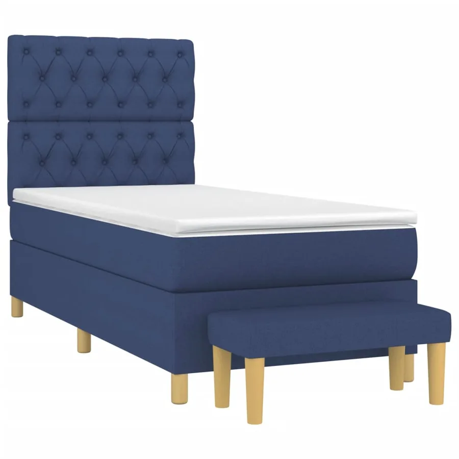 Sommier à lattes de lit avec matelas Bleu 80x200 cm Tissu - 3