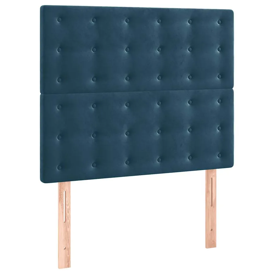 Sommier à lattes de lit et matelas et LED Bleu foncé 90x200 cm - 7