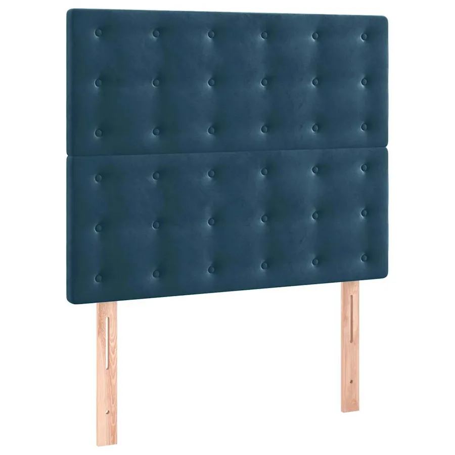 Sommier à lattes de lit et matelas et LED Bleu foncé 90x190 cm - 7