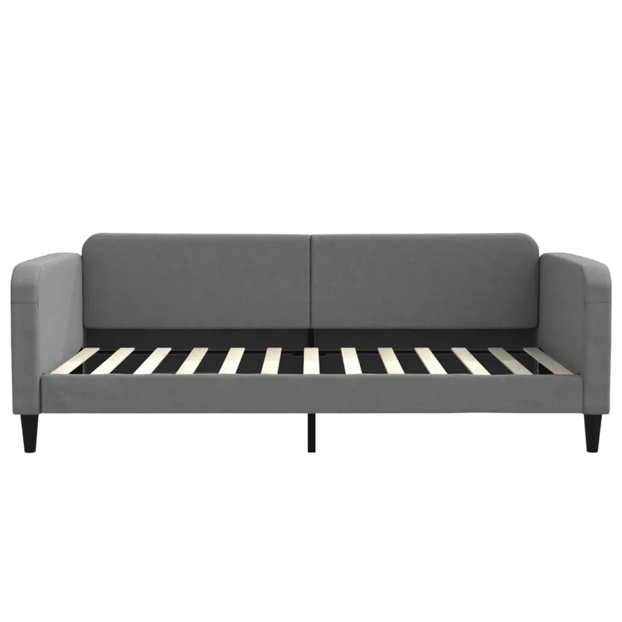 Lit de jour avec matelas gris foncé 100x200 cm tissu - 4