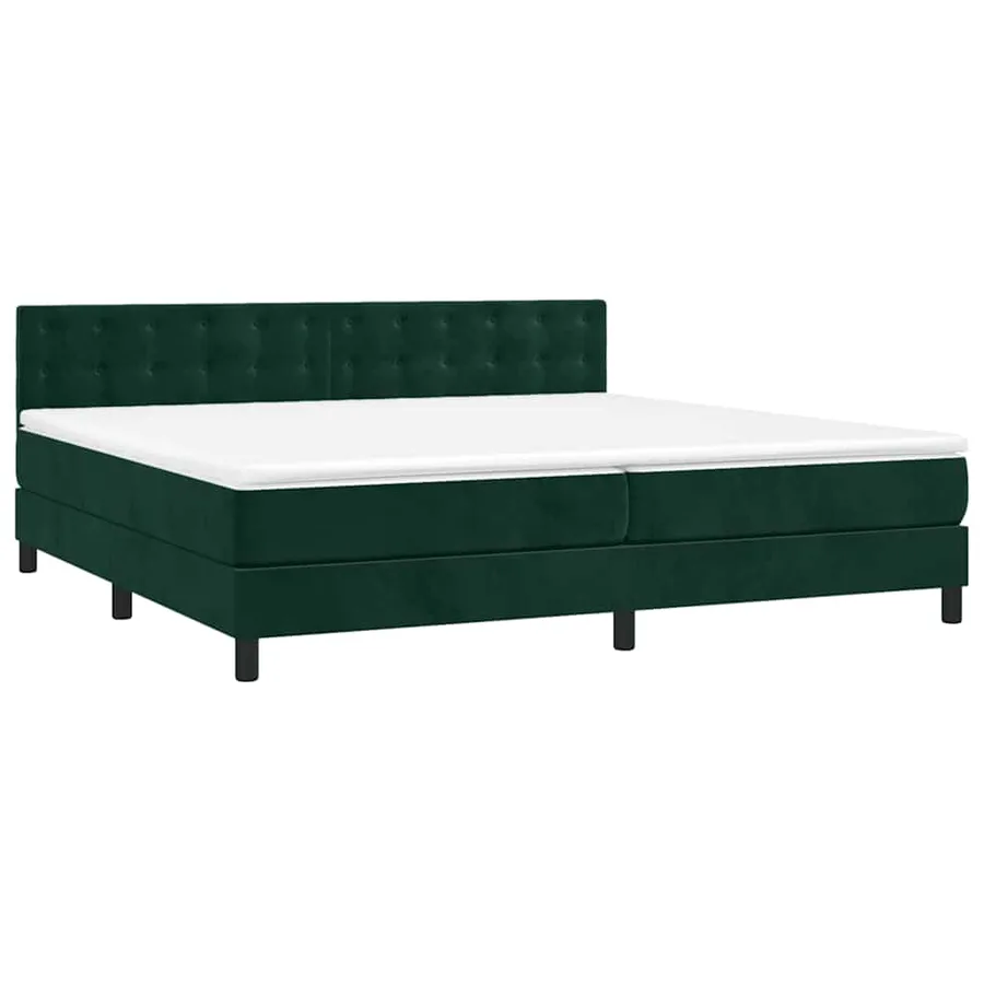Sommier à lattes de lit matelas et LED Vert foncé 200x200 cm - 3