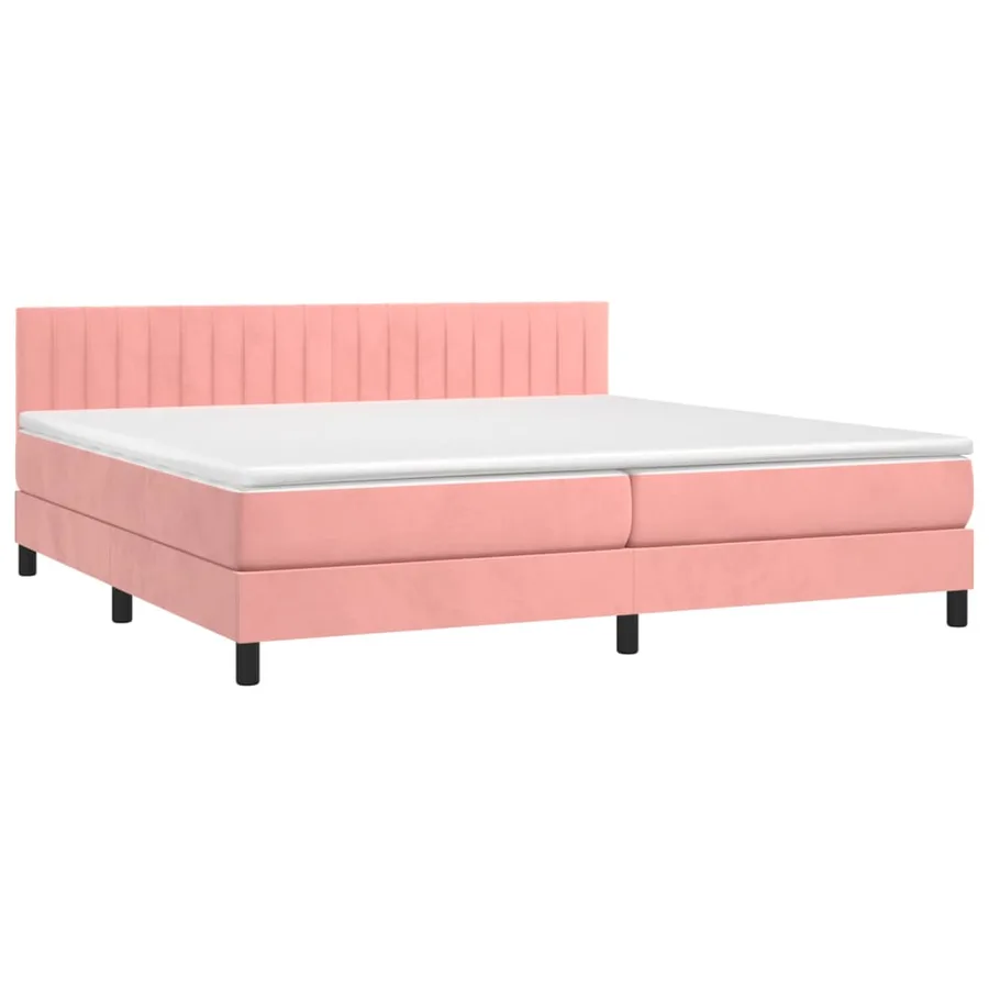 Sommier à lattes de lit avec matelas et LED Rose 200x200 cm - 3