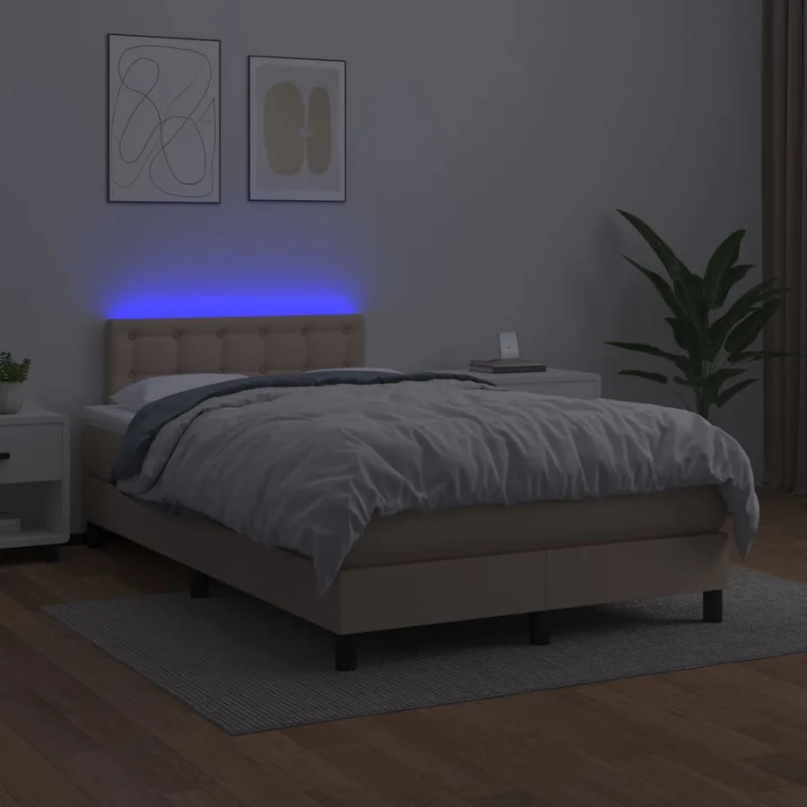 Sommier à lattes de lit avec matelas LED Cappuccino 120x200 cm - 4