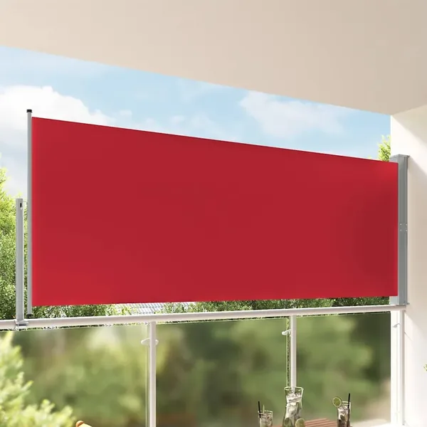 Auvent latéral rétractable de patio 140 x 300 cm Rouge