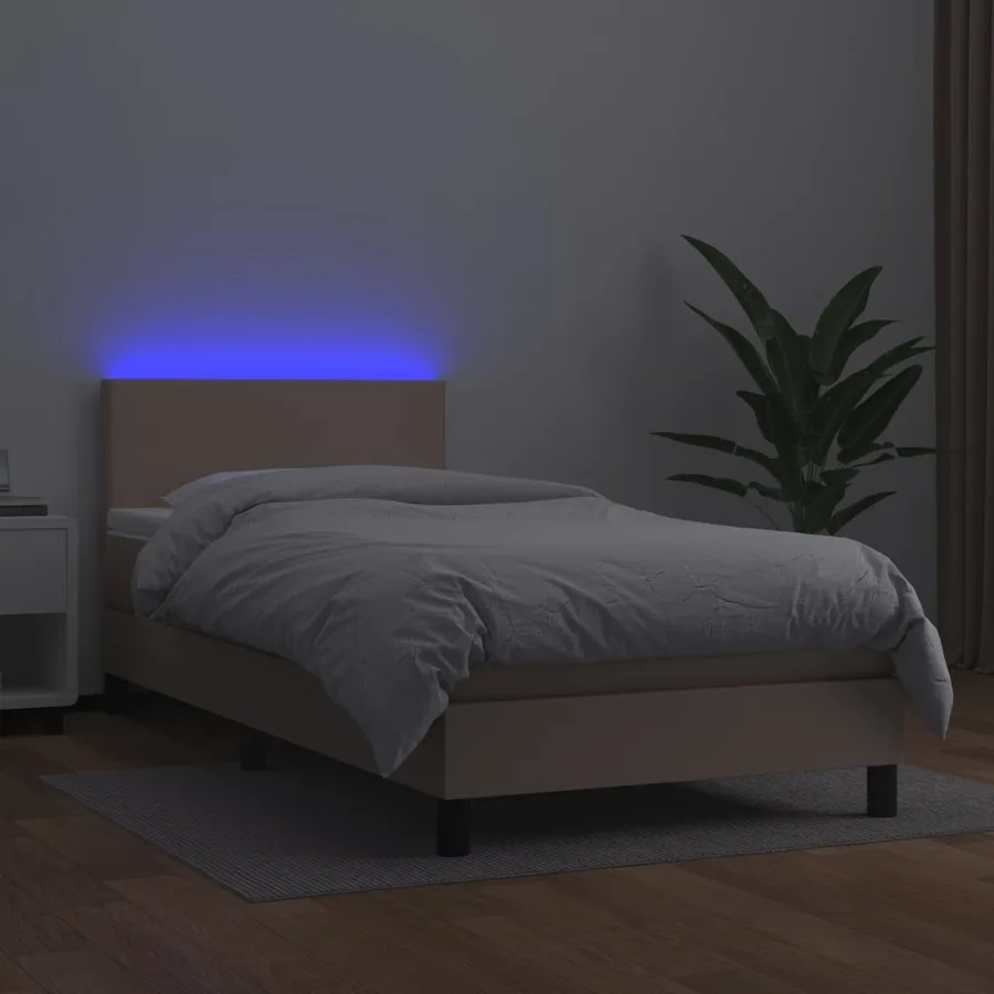 Sommier à lattes de lit matelas LED Cappuccino 100x200 cm - 4