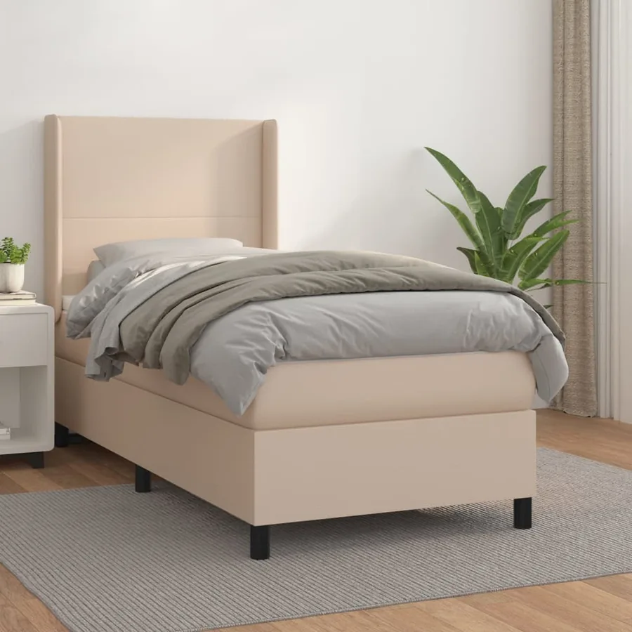 Sommier à lattes de lit avec matelas Cappuccino 100x200 cm