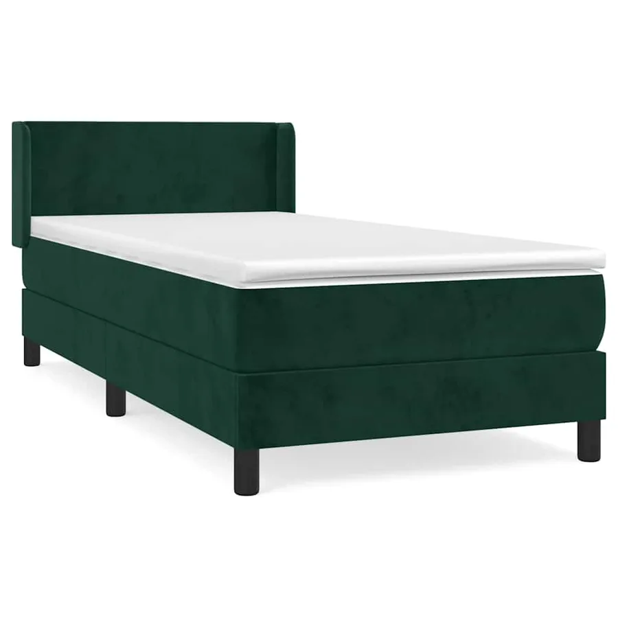 Sommier à lattes de lit et matelas Vert foncé 80x200 cm Velours - 2