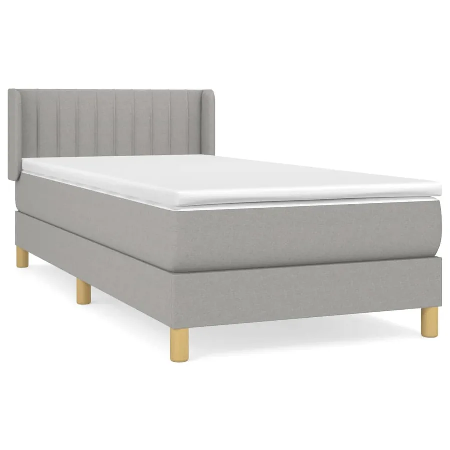 Sommier à lattes de lit avec matelas Gris clair 80x200 cm Tissu - 2