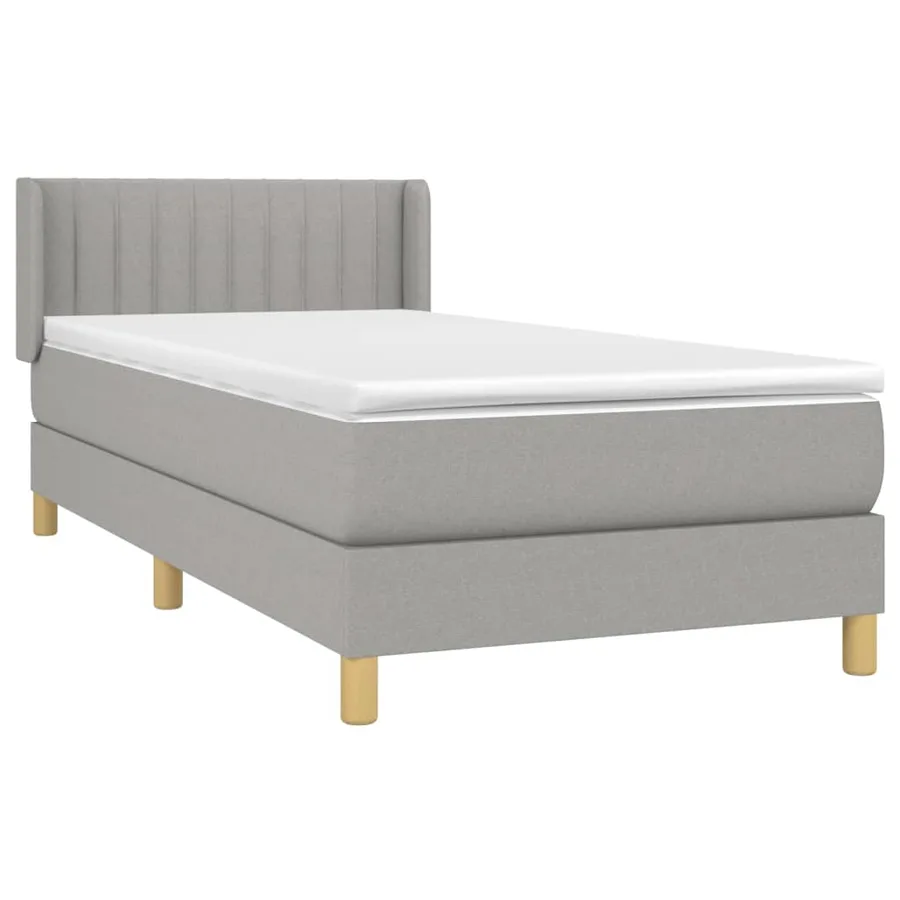 Sommier à lattes de lit avec matelas Gris clair 80x200 cm Tissu - 3