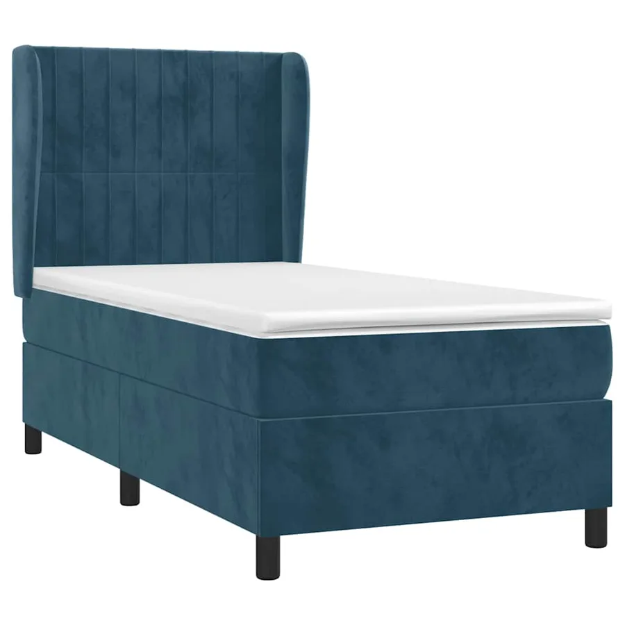 Sommier à lattes de lit avec matelas Bleu foncé 100x200 cm - 3