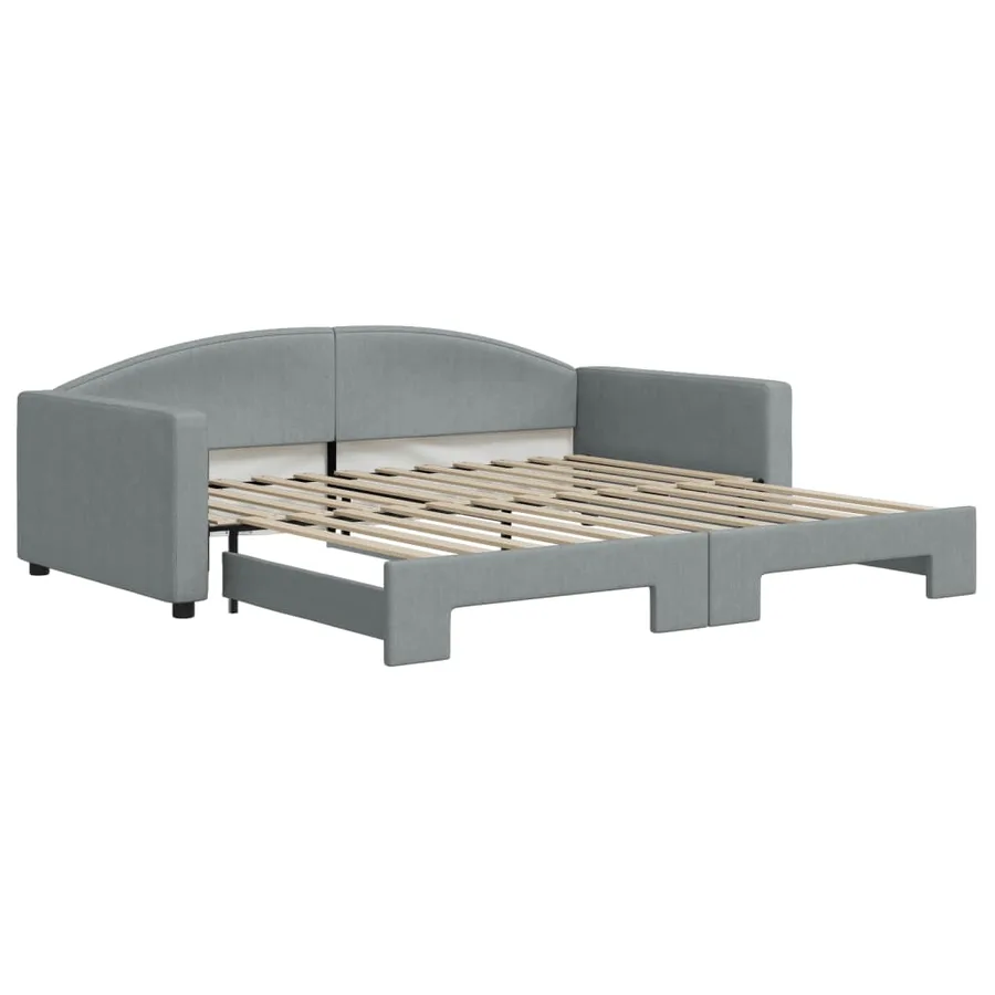 Lit de jour avec gigogne sans matelas gris clair 100x200 cm - 2