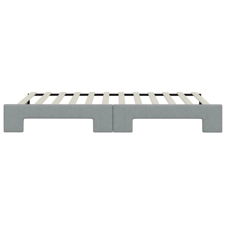 Lit de jour avec gigogne sans matelas gris clair 100x200 cm - 9