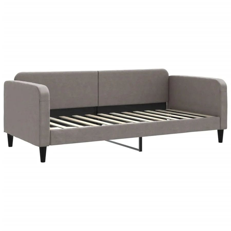 Lit de jour avec gigogne sans matelas taupe 90x200 cm - 6