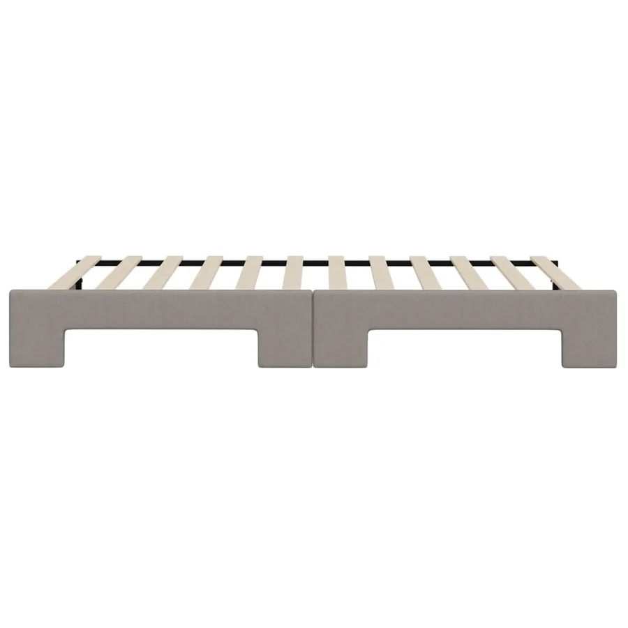 Lit de jour avec gigogne sans matelas taupe 90x200 cm - 9