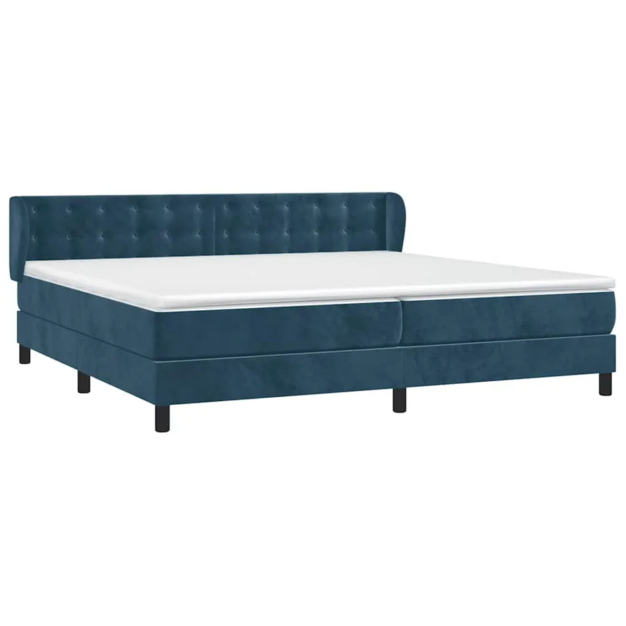 Sommier à lattes de lit et matelas Bleu foncé 200x200cm Velours - 3