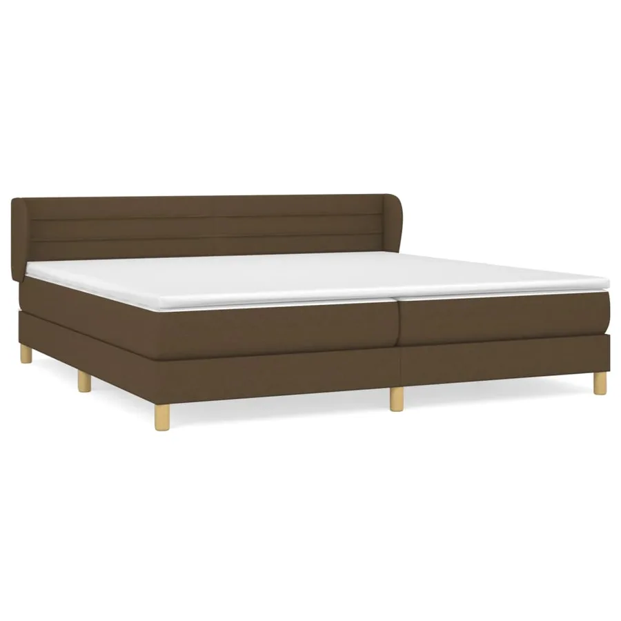 Sommier à lattes de lit avec matelas Marron foncé 200x200 cm - 2