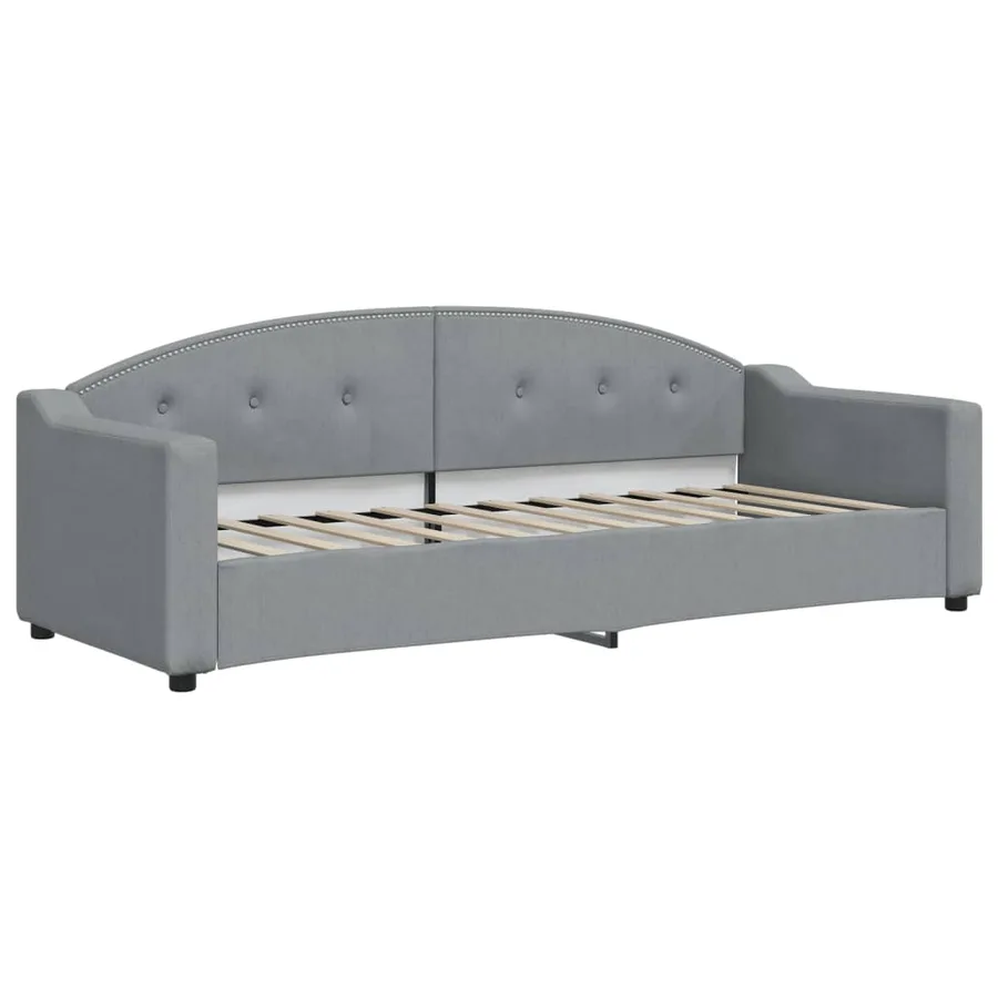 Lit de jour avec matelas gris clair 80x200 cm tissu - 3