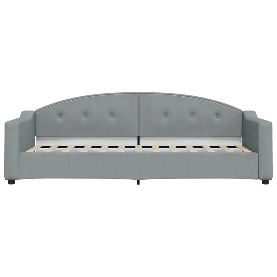 Lit de jour avec matelas gris clair 80x200 cm tissu - 4