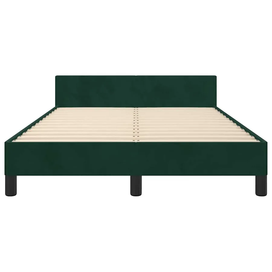 Cadre de lit sans matelas vert foncé 120x200 cm velours - 6