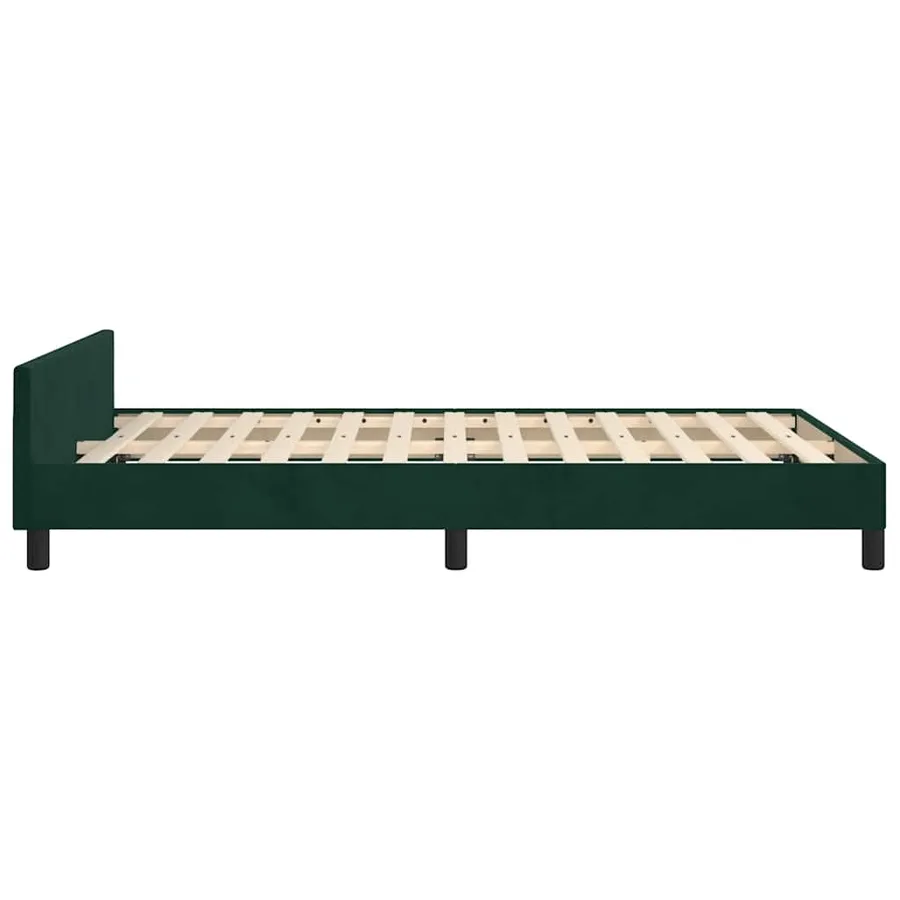 Cadre de lit sans matelas vert foncé 120x200 cm velours - 8