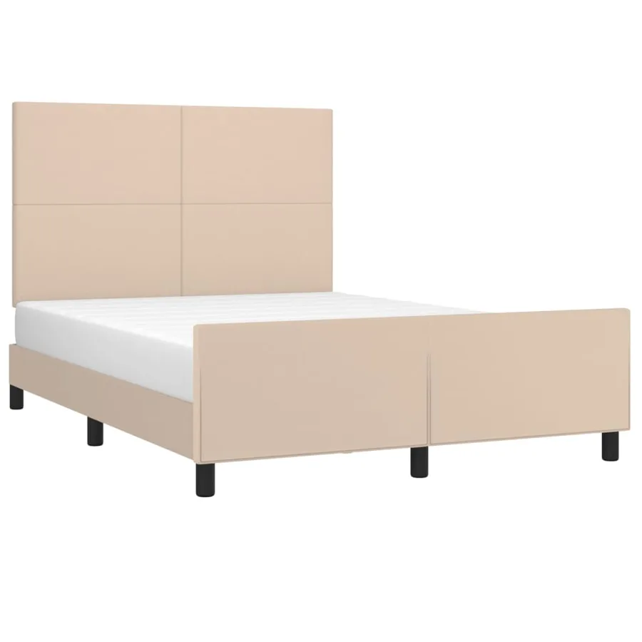 Cadre de lit sans matelas cappuccino 140x200 cm similicuir - 3