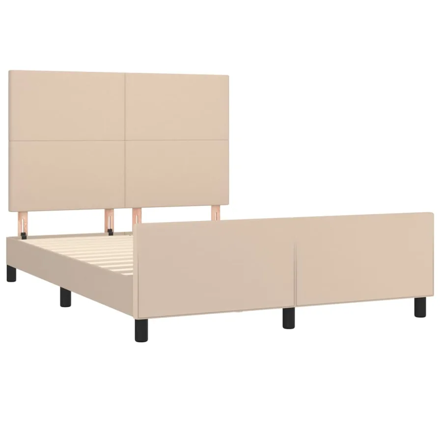 Cadre de lit sans matelas cappuccino 140x200 cm similicuir - 4