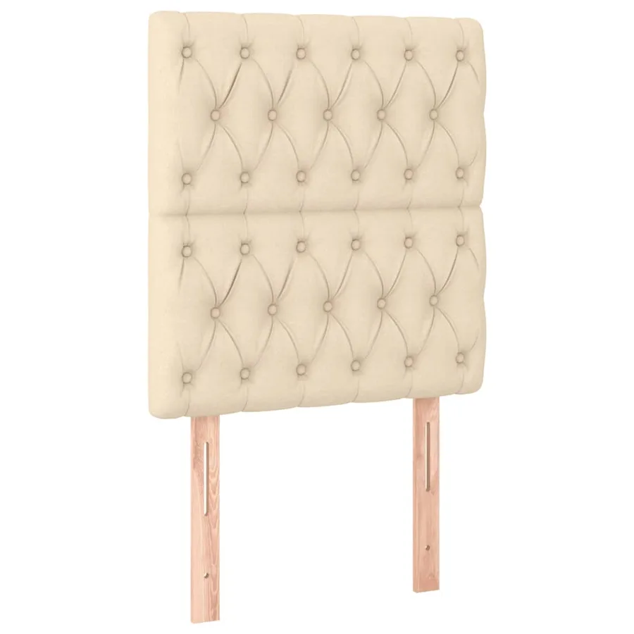 Cadre de lit sans matelas crème 80x200 cm tissu - 8