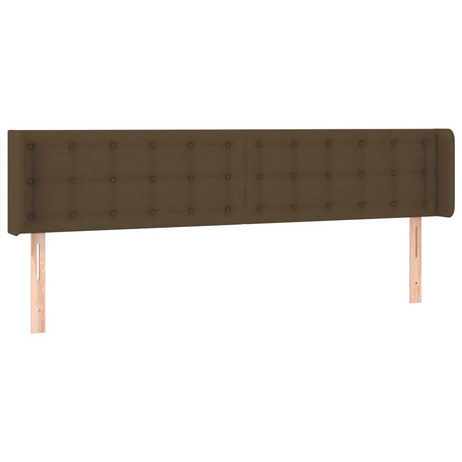 Tête de lit à LED Marron foncé 203x16x78/88 cm Tissu - 3