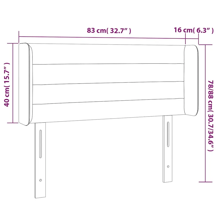 Tête de lit à LED Vert foncé 83x16x78/88 cm Velours - 7