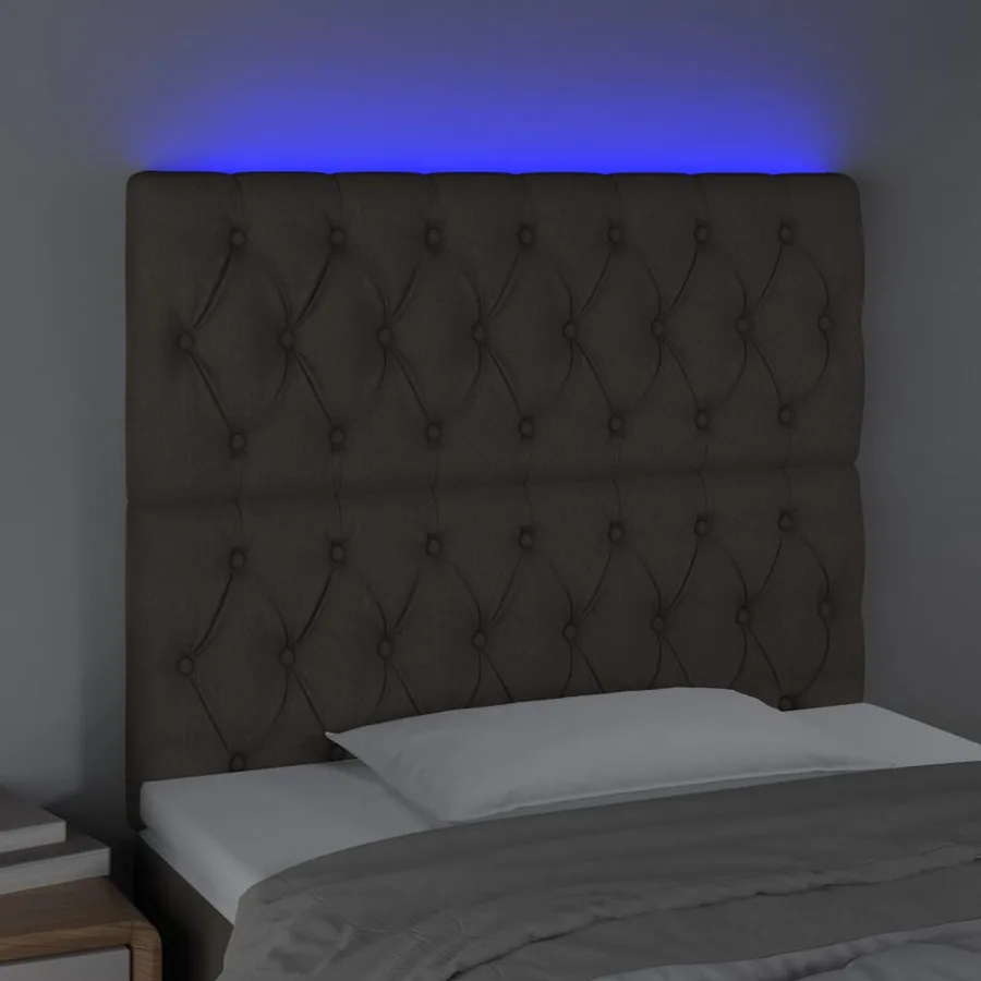 Tête de lit à LED Taupe 100x7x118/128 cm Tissu - 3