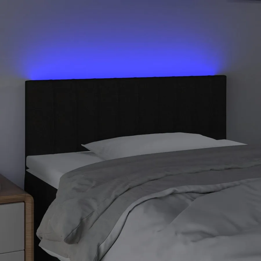 Tête de lit à LED Noir 80x5x78/88 cm Tissu - 3