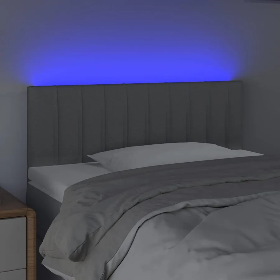 Tête de lit à LED Gris clair 80x5x78/88 cm Tissu - 3