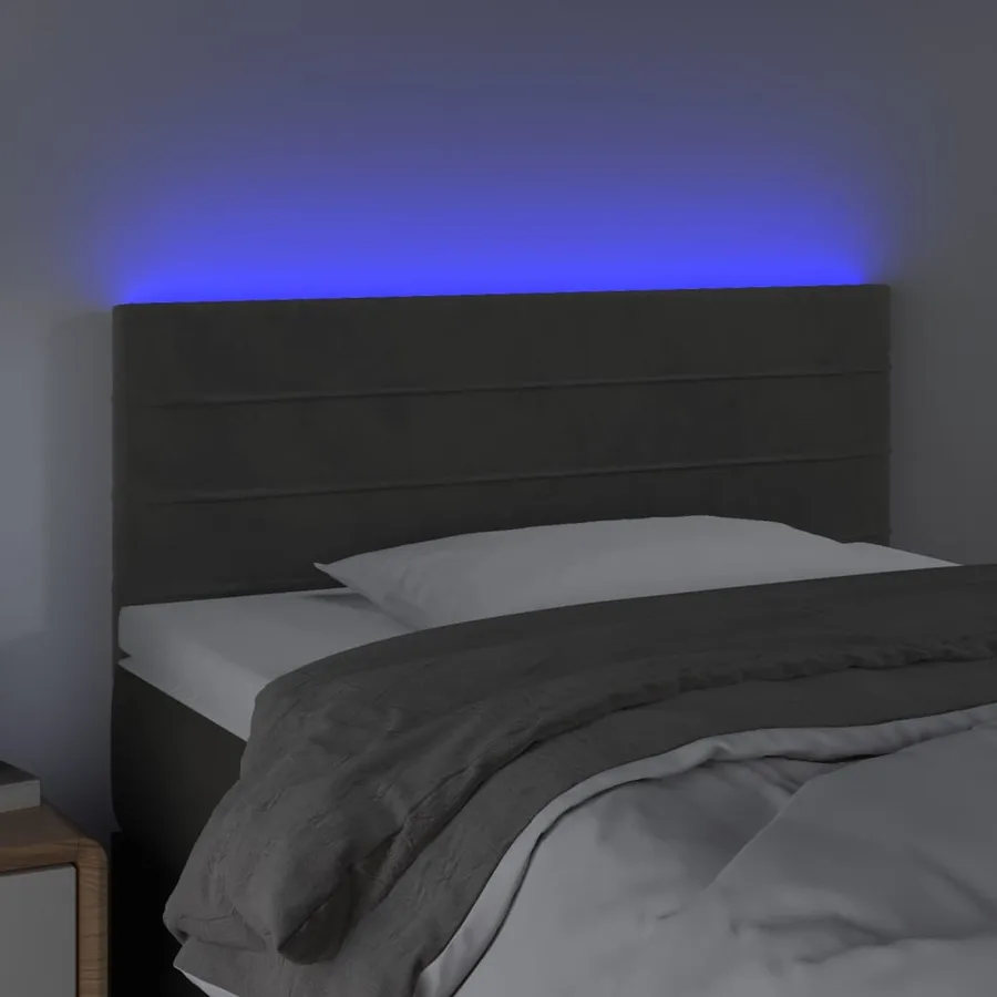 Tête de lit à LED Gris foncé 80x5x78/88 cm Velours - 3
