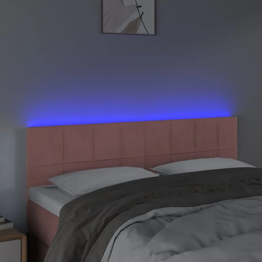 Tête de lit à LED Rose 144x5x78/88 cm Velours - 3
