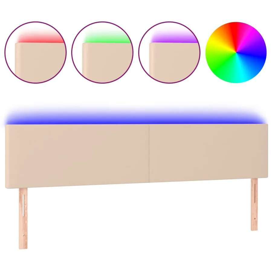 Tête de lit à LED Cappuccino 200x5x78/88 cm Similicuir - 2