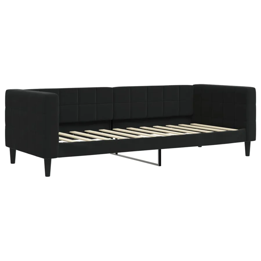 Lit de jour avec matelas noir 80x200 cm velours - 3