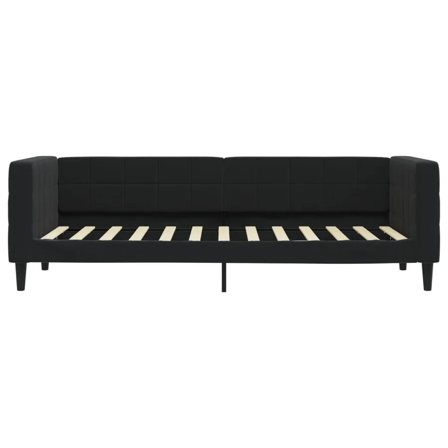 Lit de jour avec matelas noir 80x200 cm velours - 4