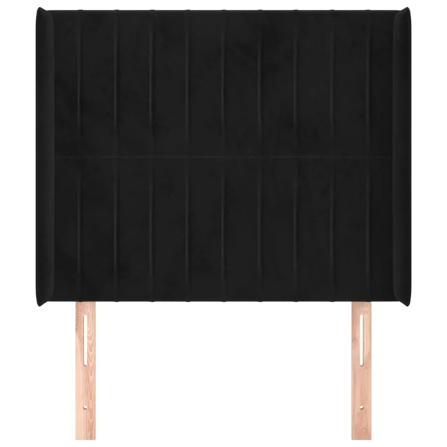 Tête de lit avec oreilles Noir 93x16x118/128 cm Velours - 3