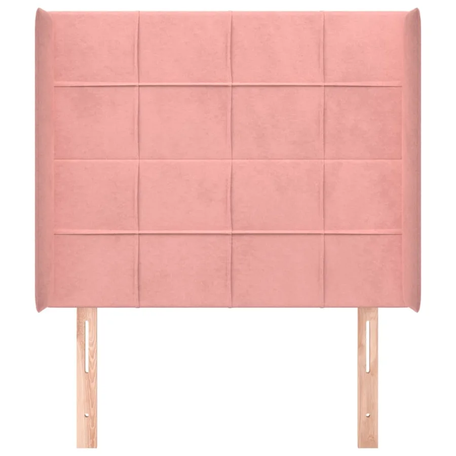 Tête de lit avec oreilles Rose 83x16x118/128 cm Velours - 3