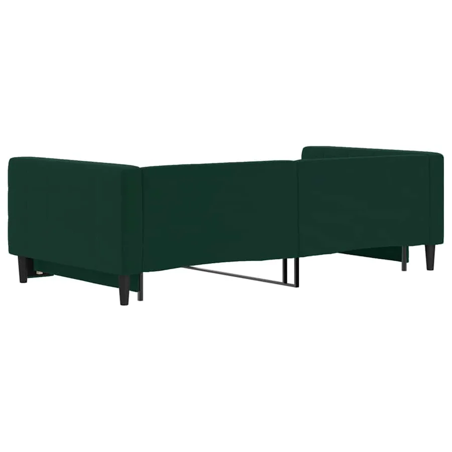 Lit de jour avec gigogne sans matelas vert foncé 100x200 cm - 5